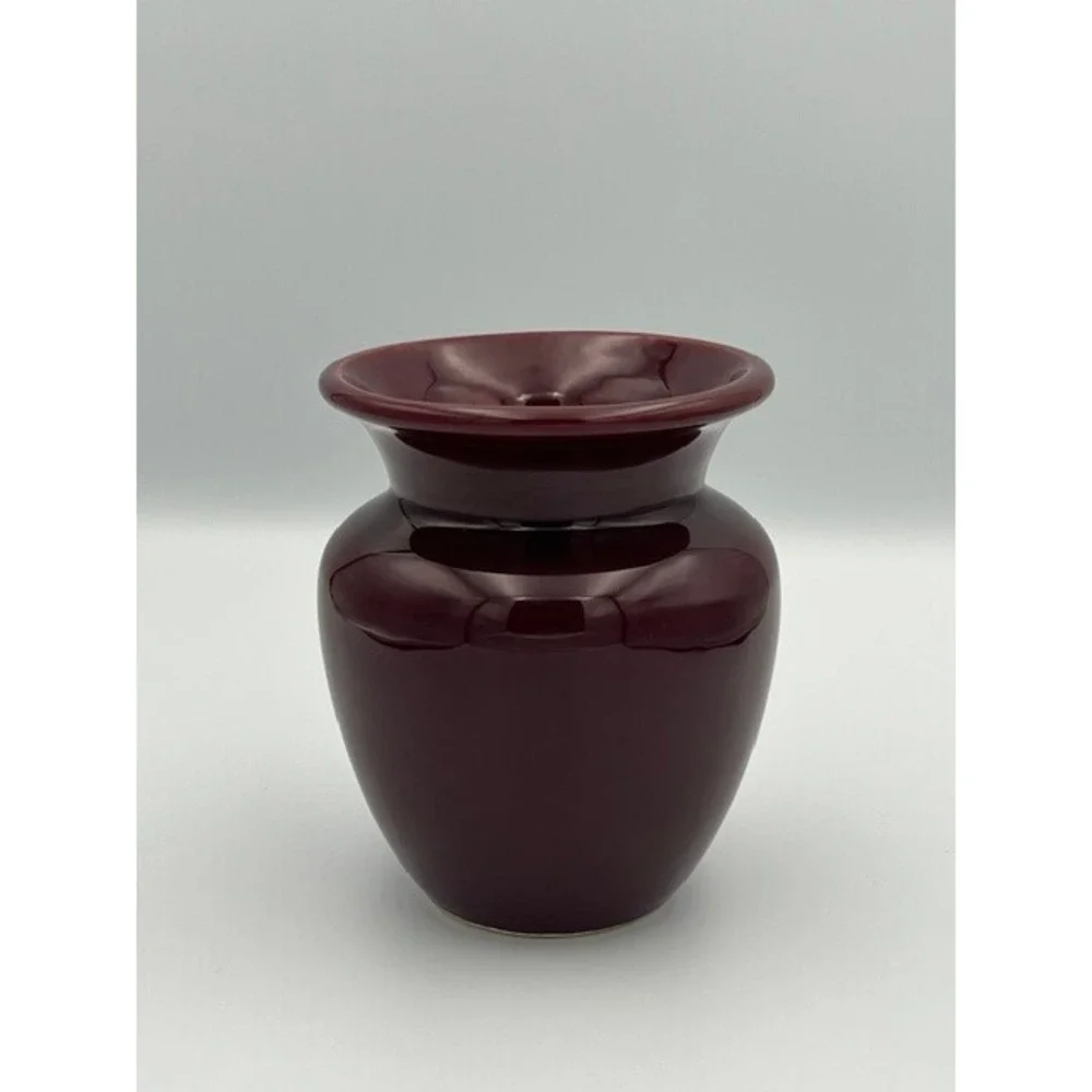 Vintage Royal Haeger USA Burgundy Maroon Glazed Ceramic Bud Vase MCM 5.5in